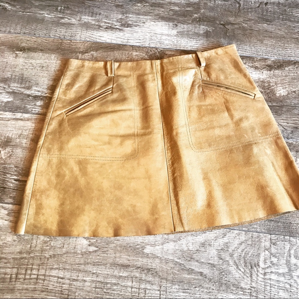 Joie leather mini skirt